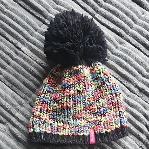Turtle Fur Multicolor Pom-Pom Beanie